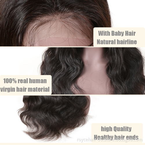8 22  28 Inch 150% Glueless Reliable  Indian Remy Human Hair Body Wave Lace Front Wig  With Baby Hair